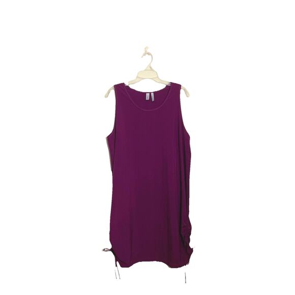 Z By Zella Mini Bodycon Dress Sz XL Purple Polyester Stretch Side Ruched Women - Picture 2 of 9